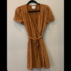 Sezane Anastasia silk polka dot wrap dress size 38